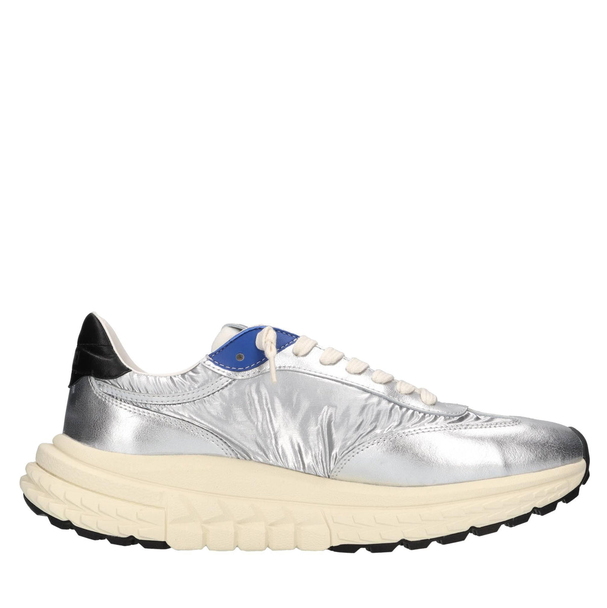 Sneakers in pelle e tessuto 