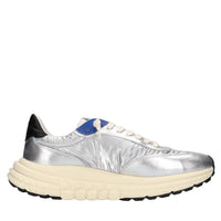 Sneakers in pelle e tessuto 