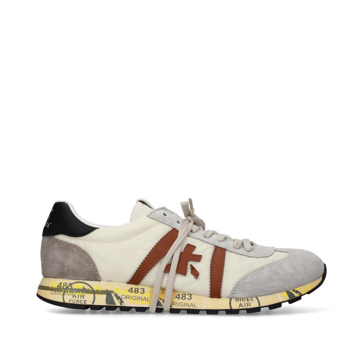 Sneakers in pelle ecopelle e tessuto 