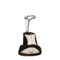 Sandali in camoscio e strass 