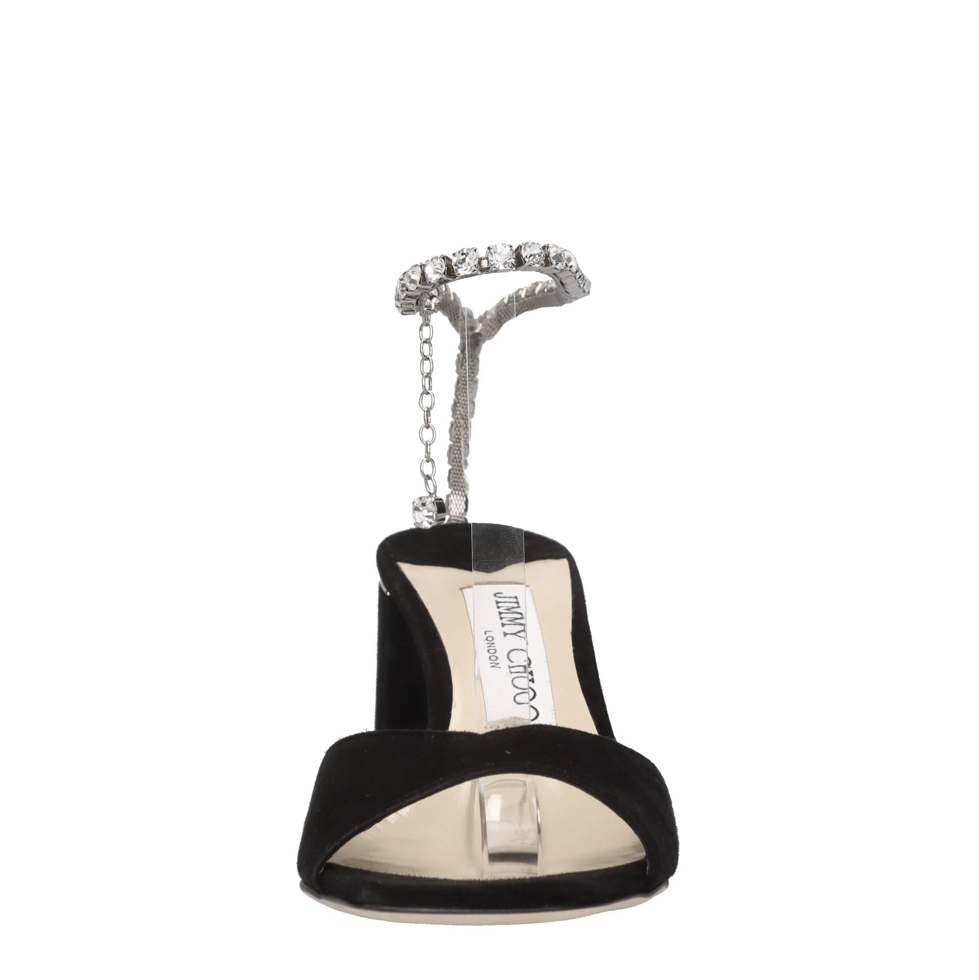 Sandali in camoscio e strass 
