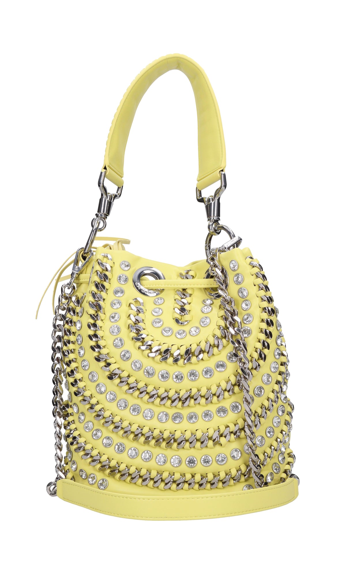 Borsa in ecopelle con borchie e strass 