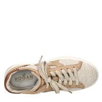 Sneakers in pelle e tessuto 