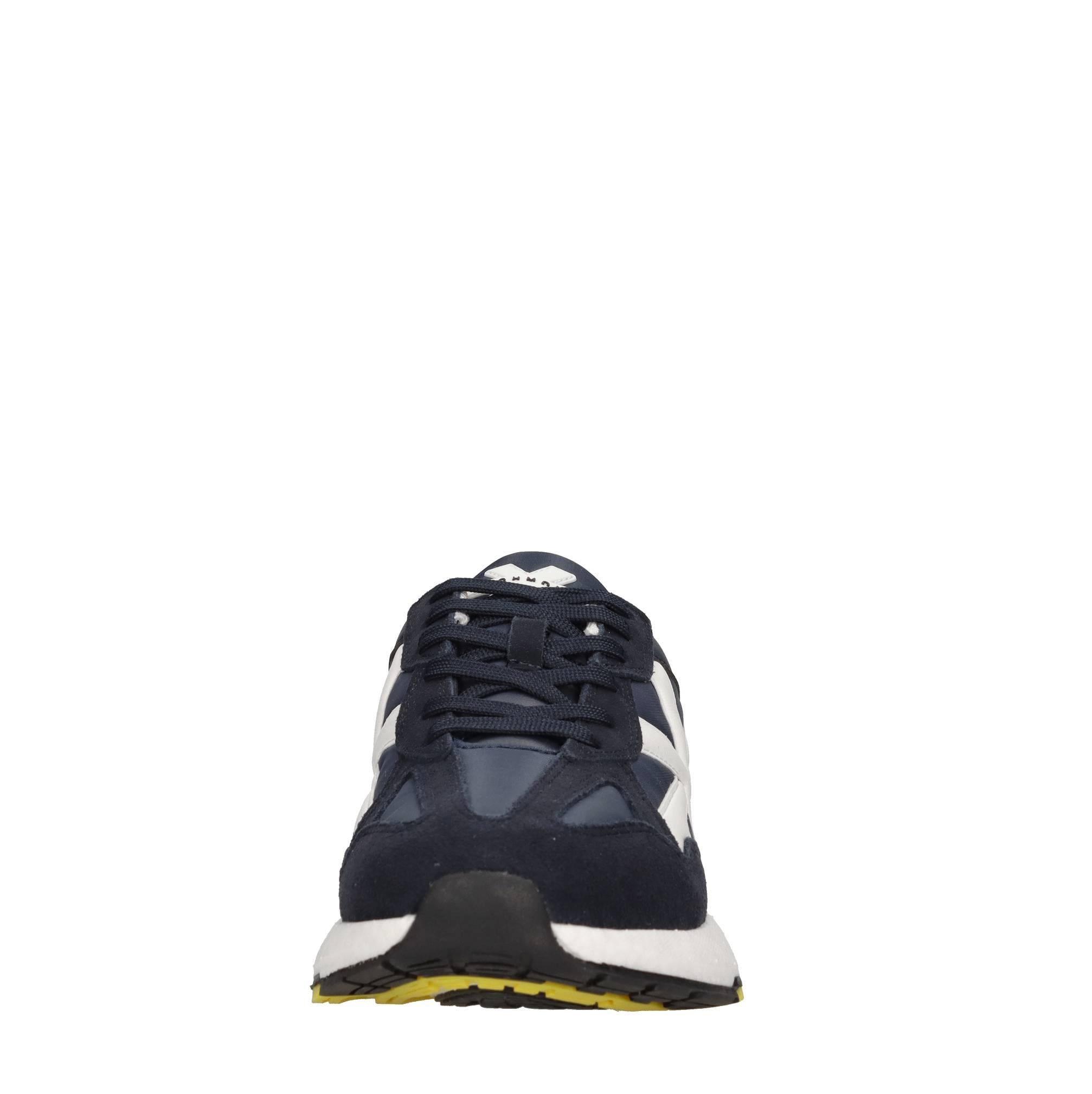 Sneakers in pelle e tessuto 