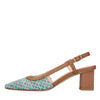 EMMELINE Décolleté slingback in rafia e pelle