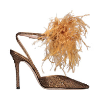 Décolleté slingback modello Deva in raso e strass 