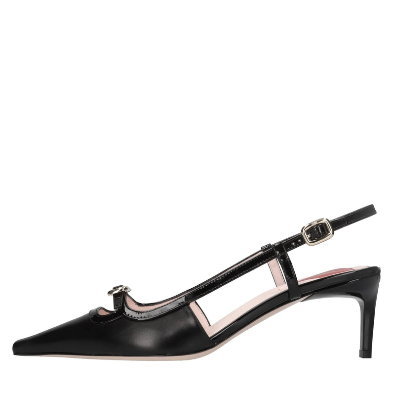 Décolleté slingback in pelle 