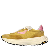 Sneakers in pelle e tessuto 