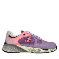 Sneakers in pelle e tessuto 