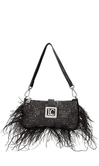Borsa mini in ecopelle e strass 
