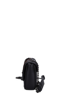 Borsa mini in ecopelle e paillettes 