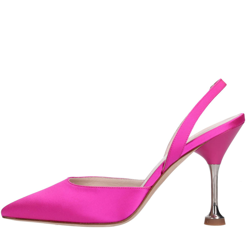 Décolleté slingback in raso 