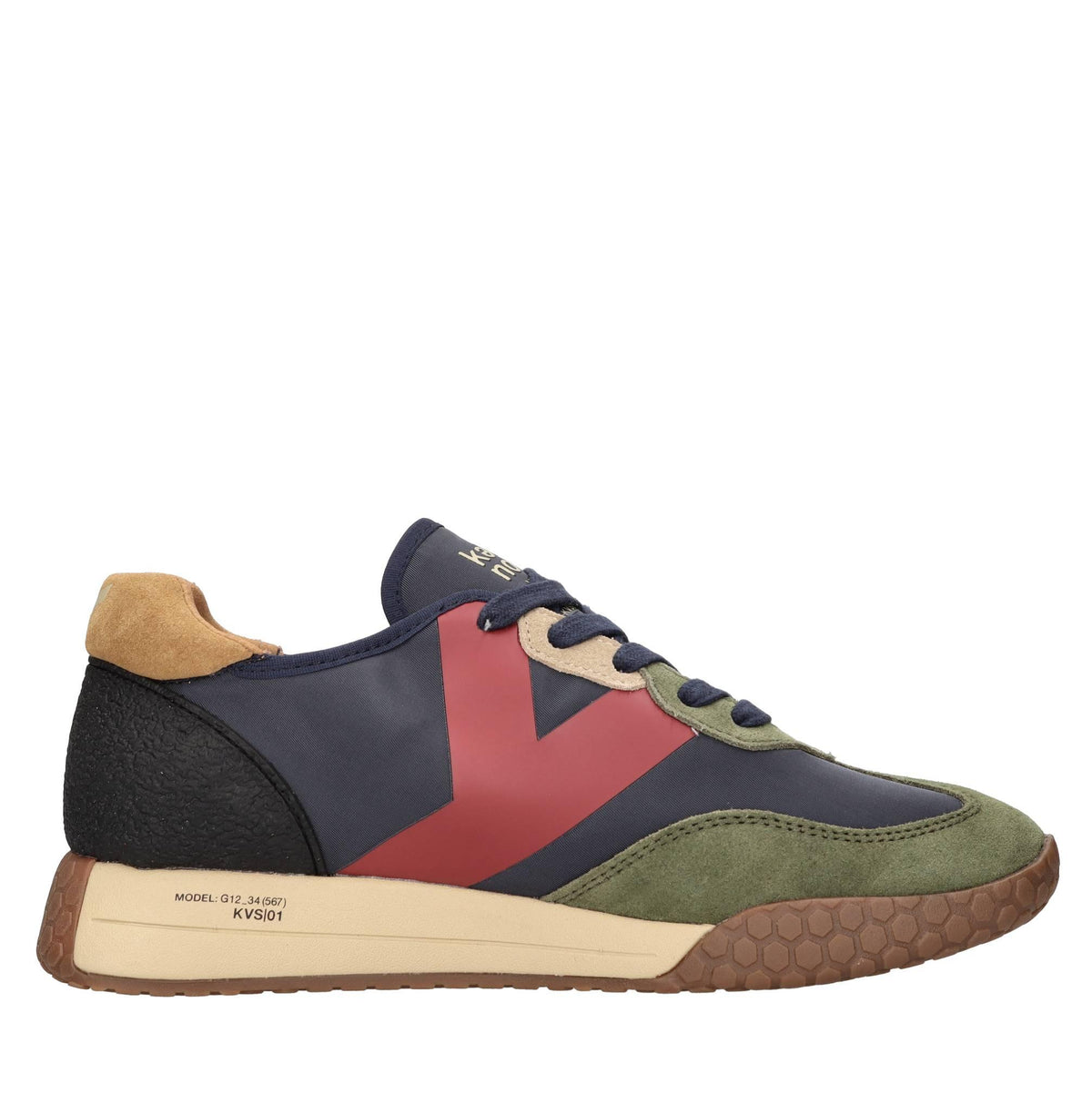 Sneakers in camoscio e tessuto 