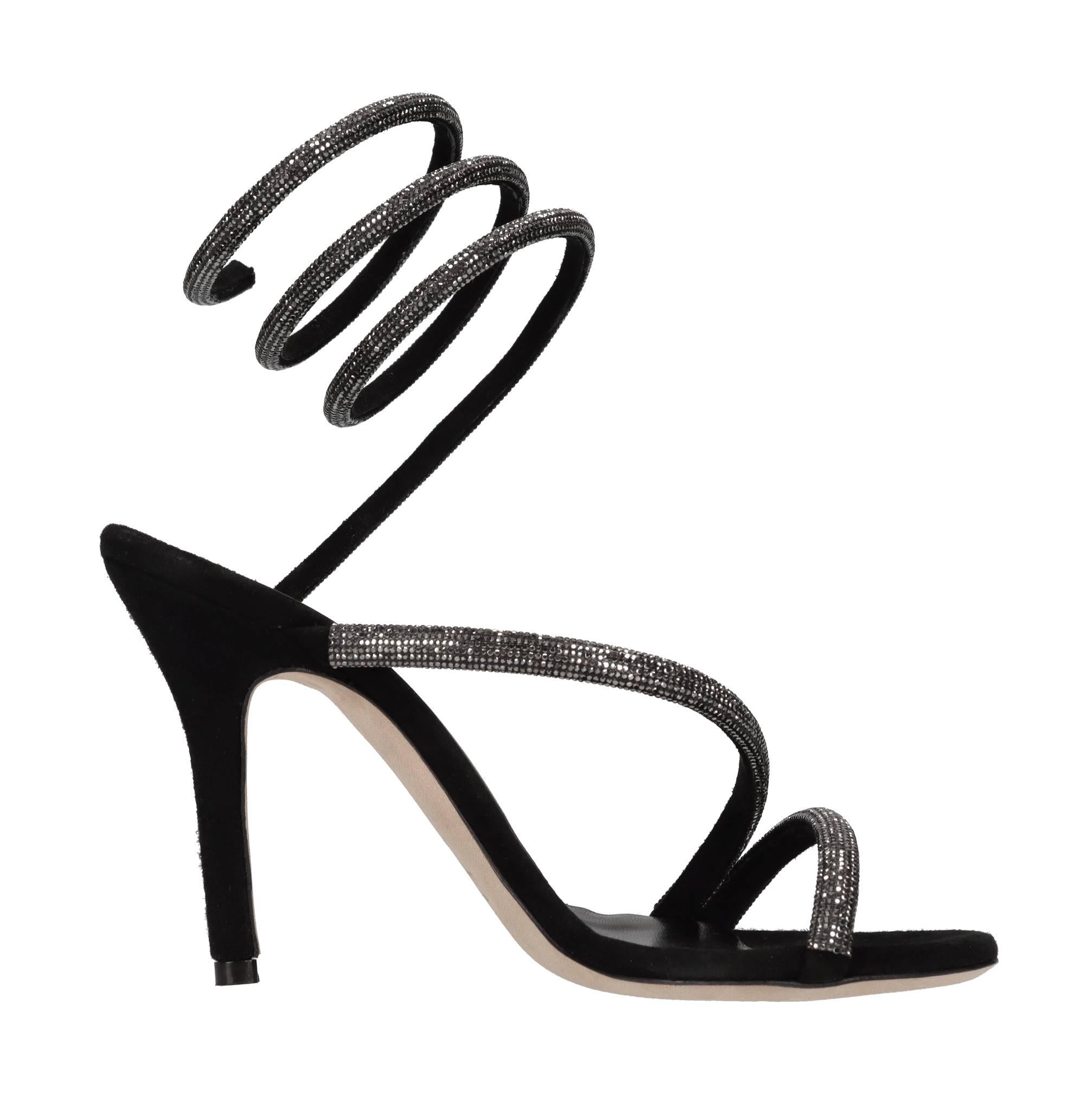 Sandali in camoscio e strass 