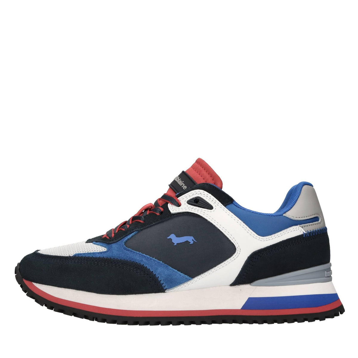 Sneakers in pelle e tessuto 