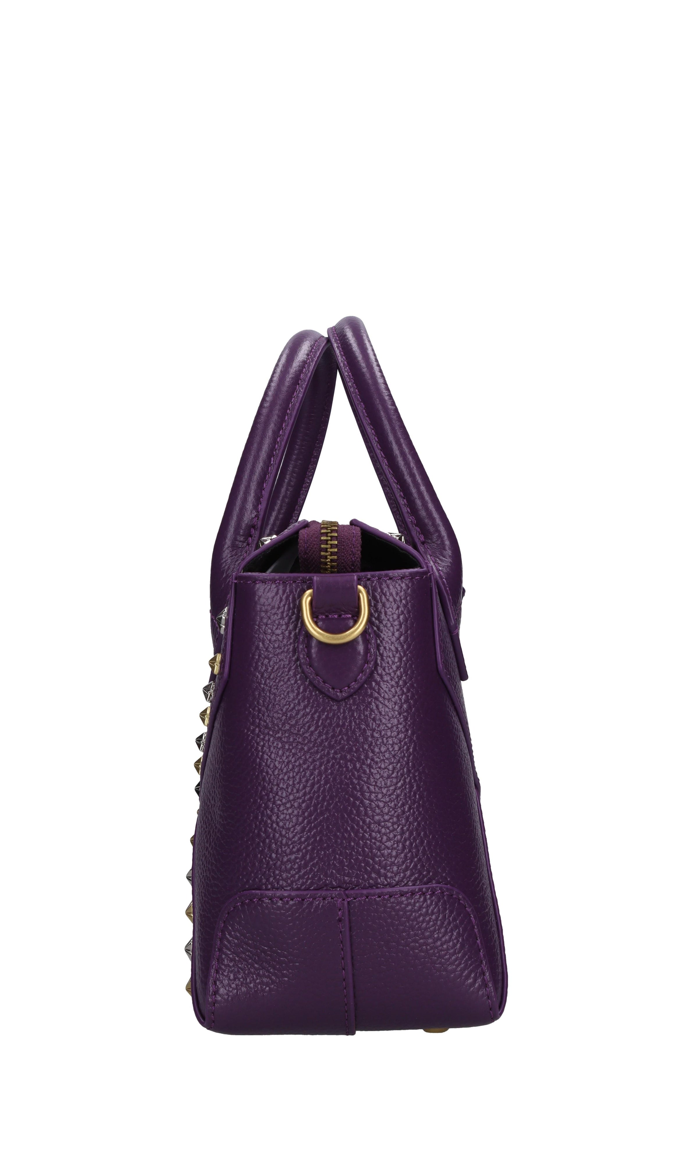 Borsa FRIVOLOUS SMALL in pelle e borchie 