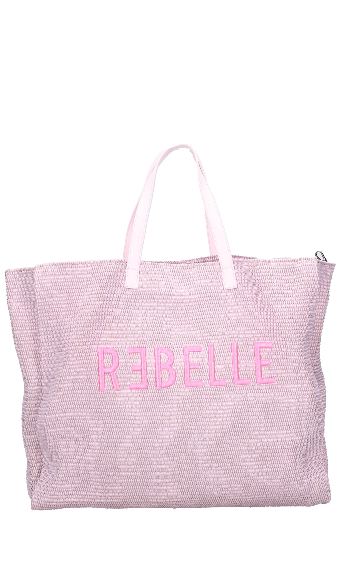 Borsa in rafia e pelle. 