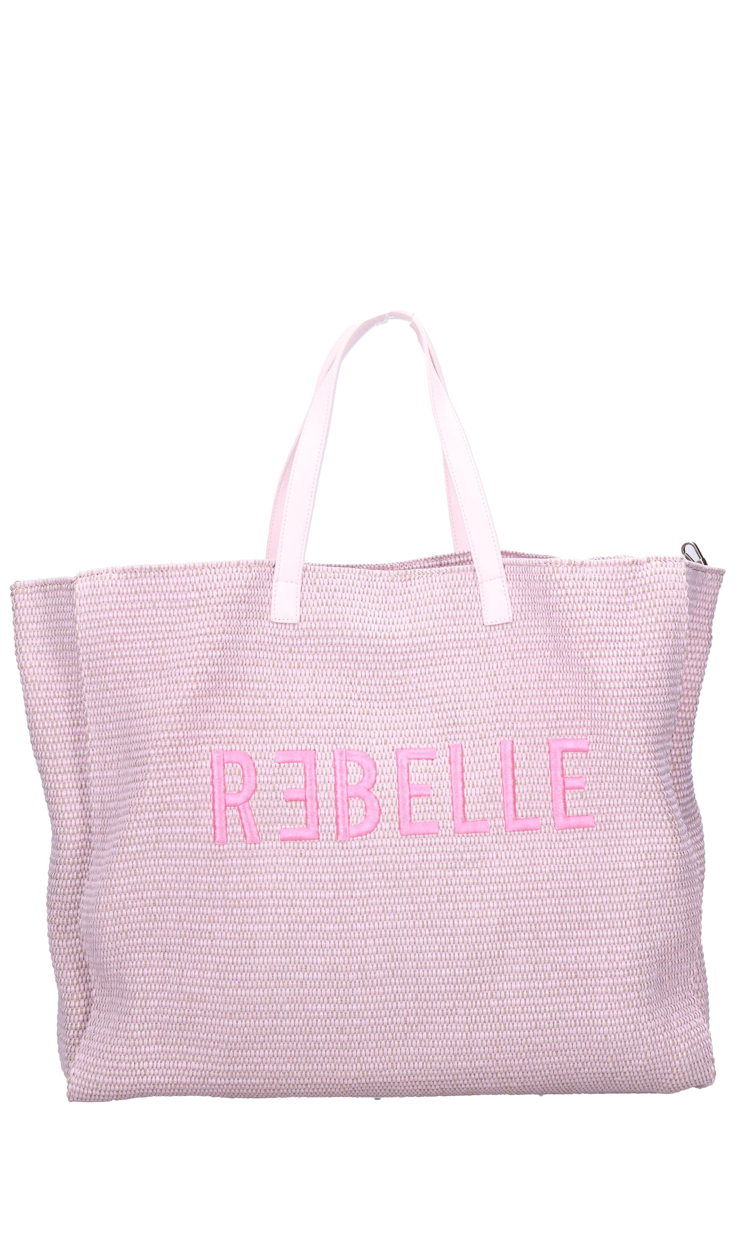 Borsa in rafia e pelle. 