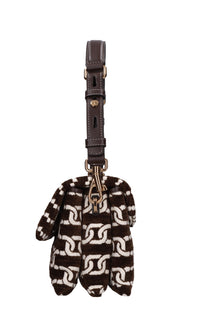 Borsa in pelle e tessuto 
