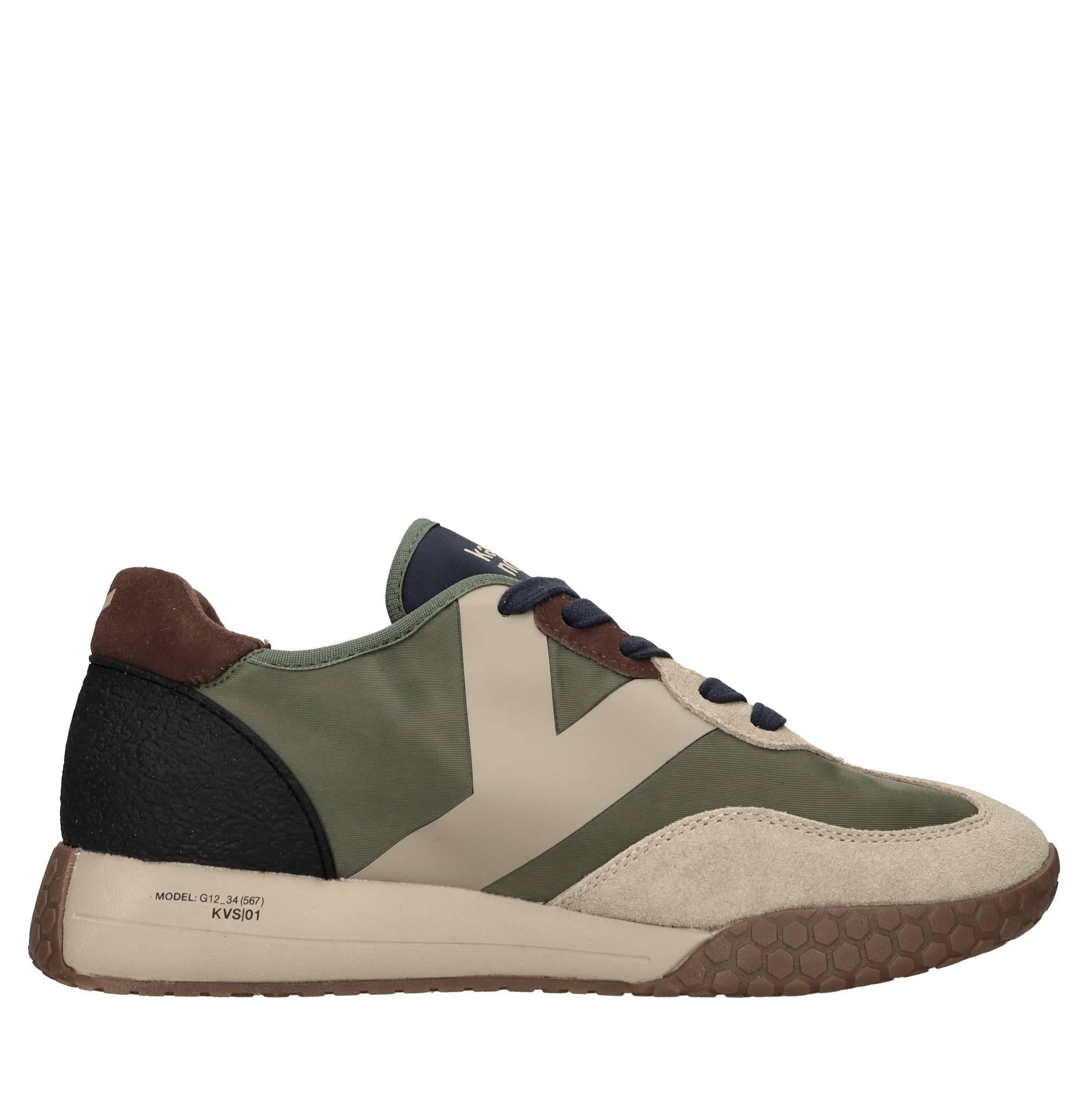 Sneakers in camoscio e tessuto 