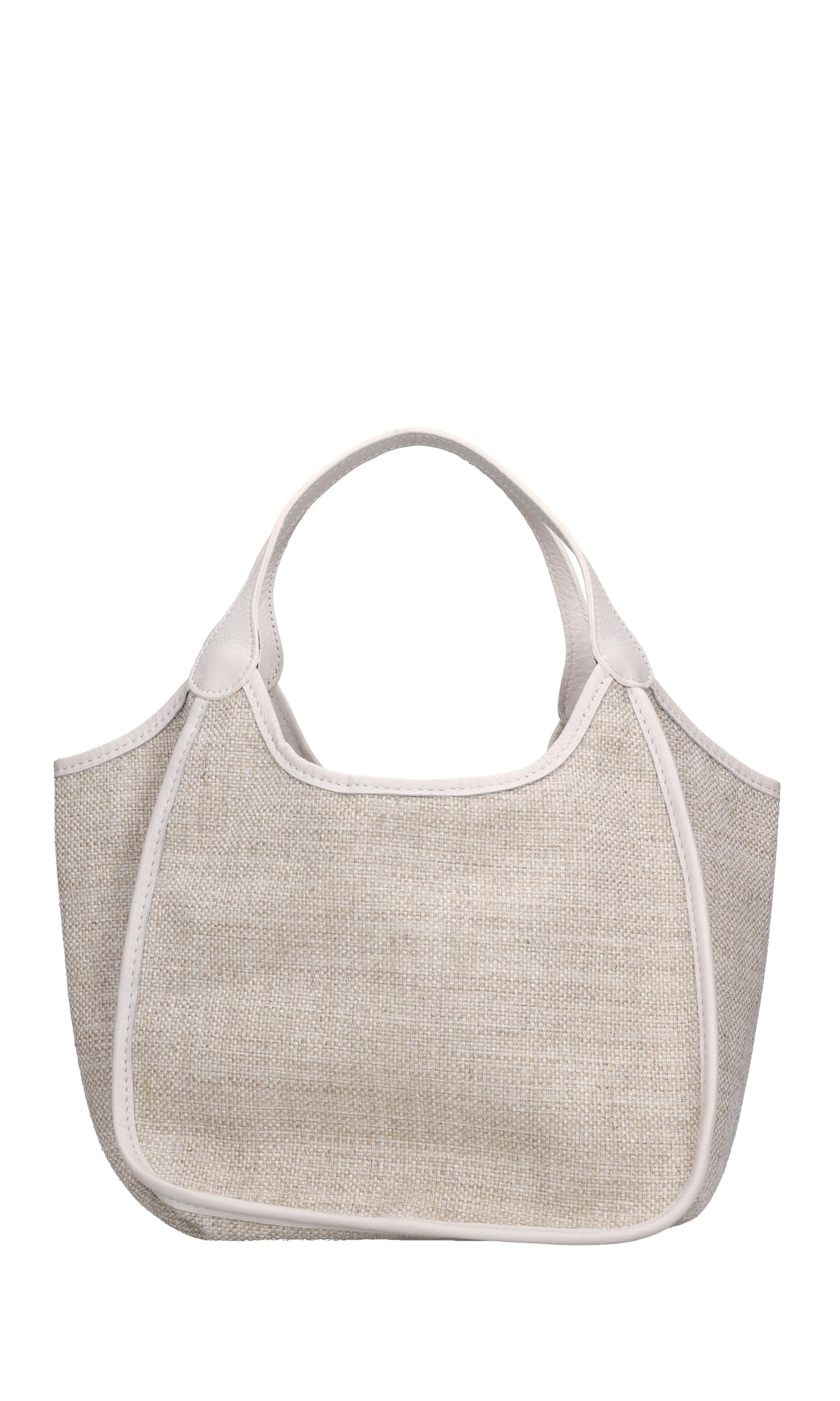Borsa in pelle e tessuto 