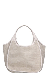 Borsa in pelle e tessuto 