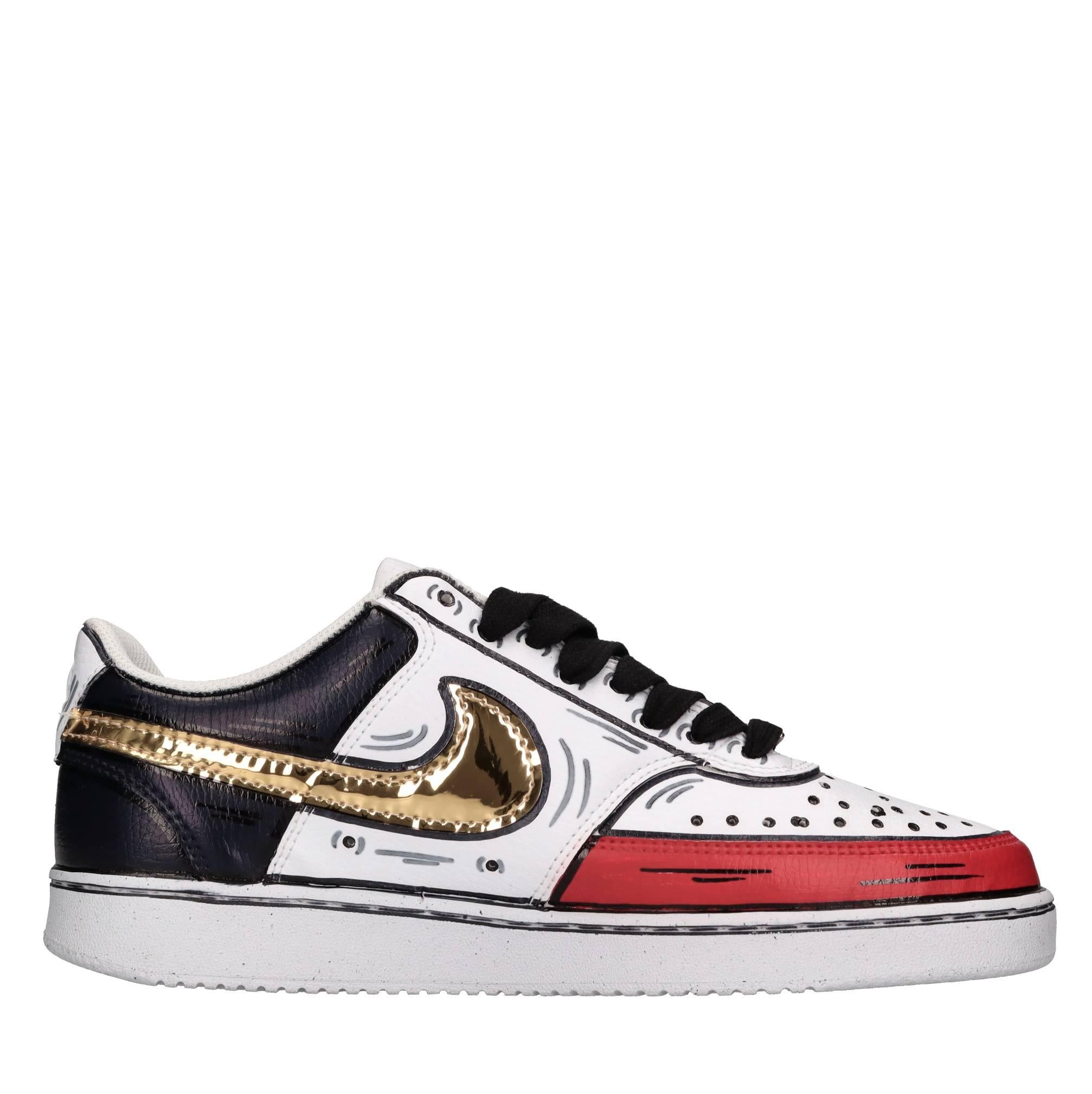 Sneakers in ecopelle e tessuto 
