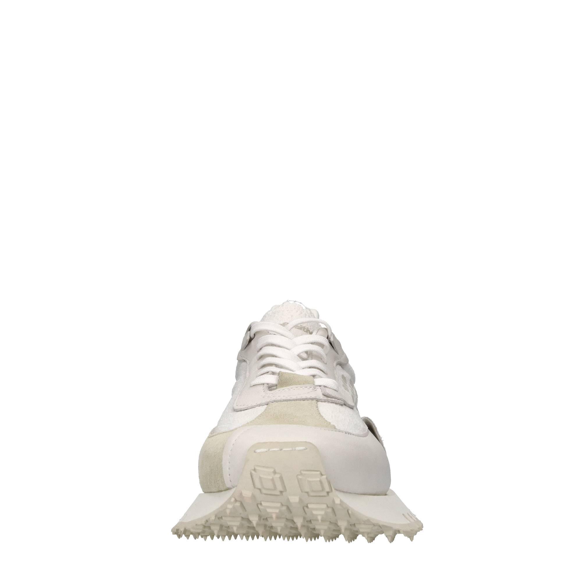 Sneakers in pelle e tessuto 