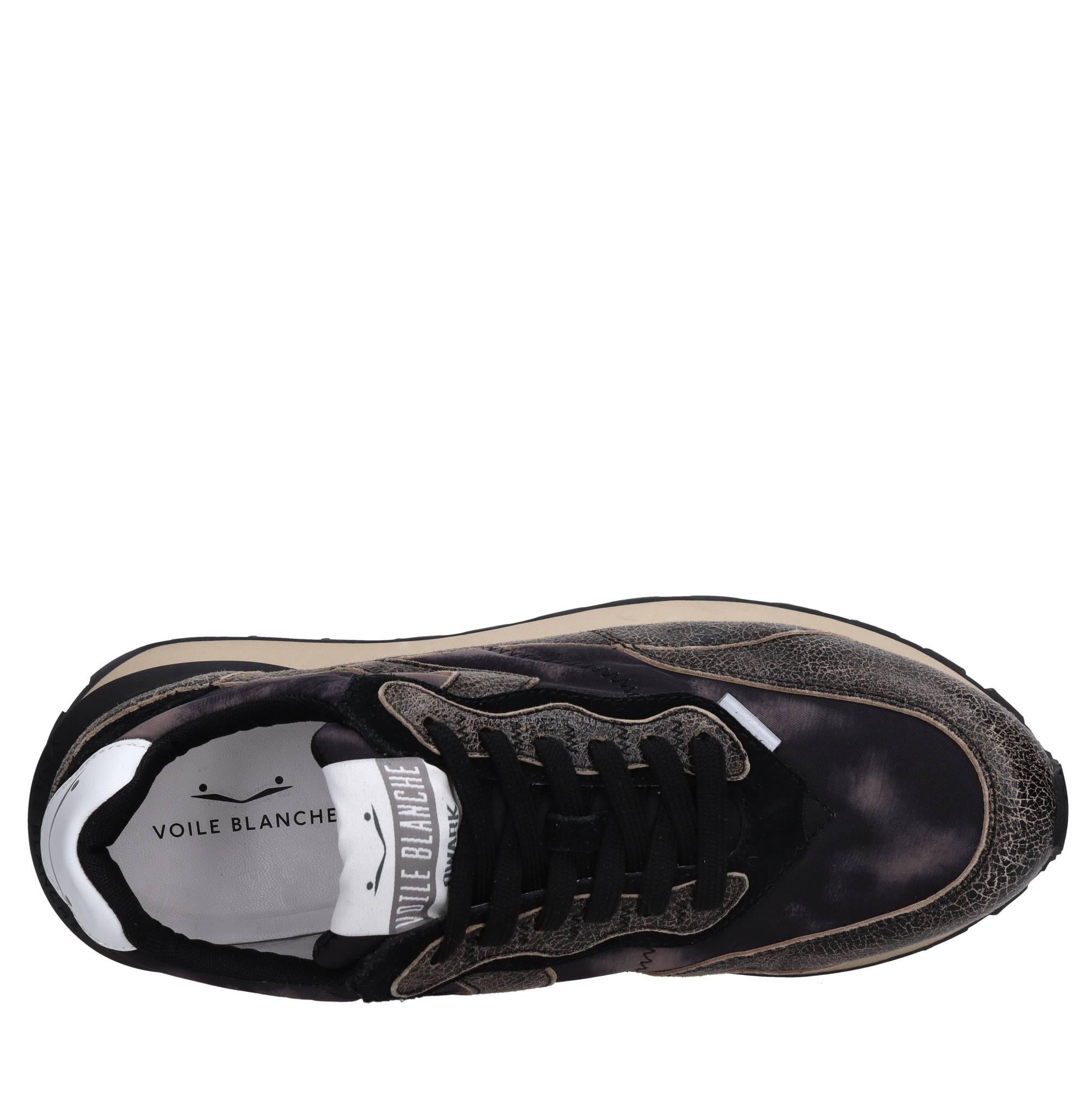 Sneakers in camoscio pelle e tessuto 