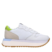 Sneakers in pelle e tessuto 