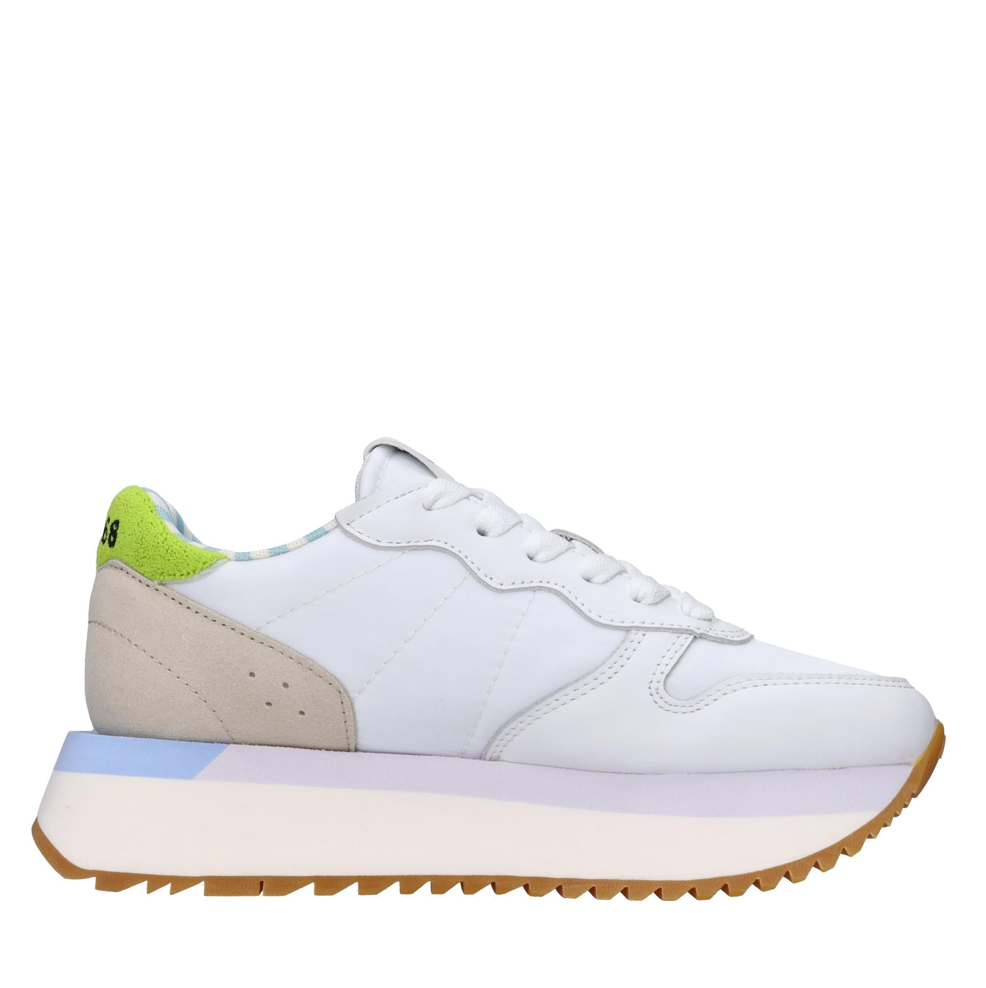 Sneakers in pelle e tessuto 
