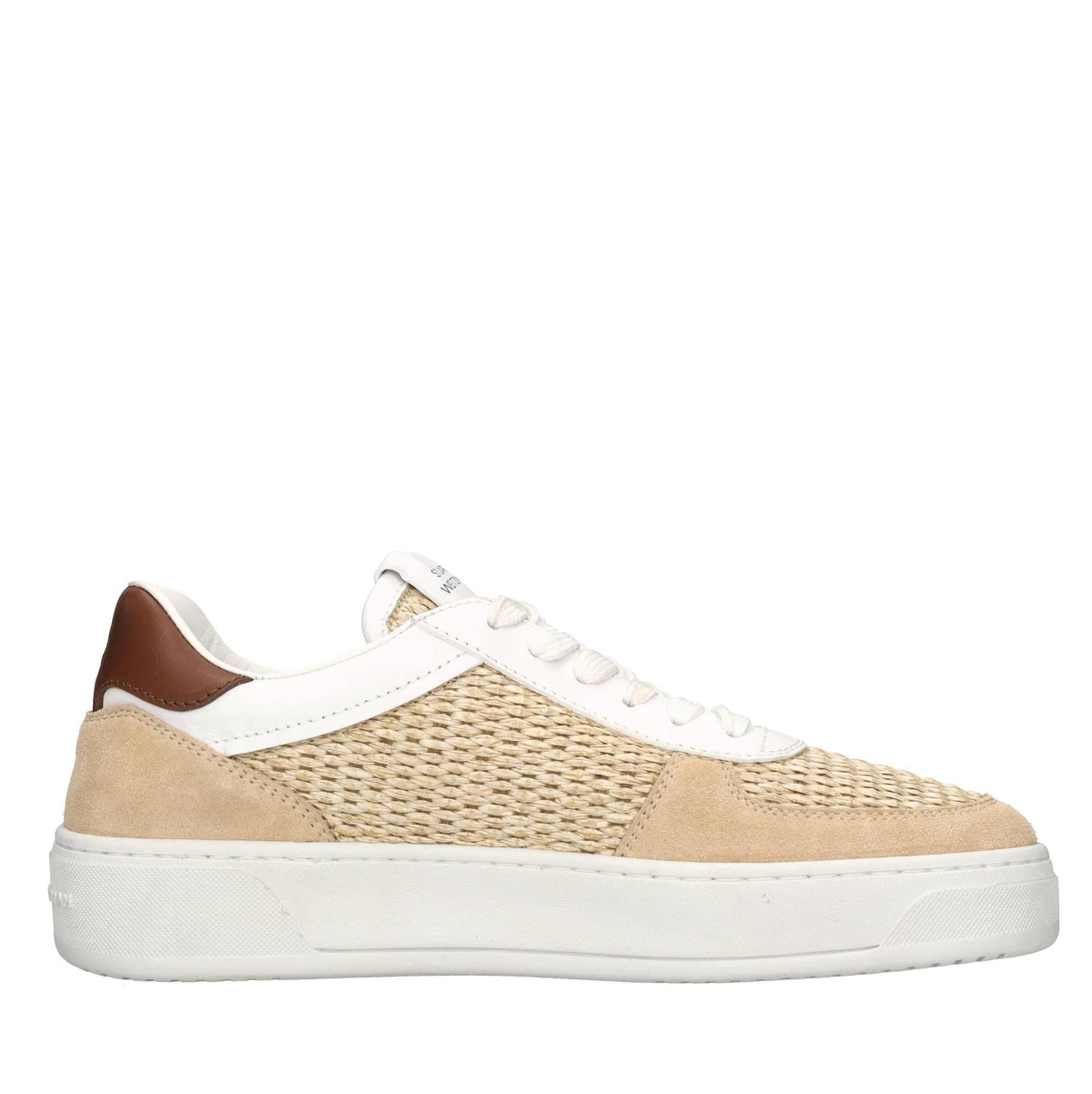 Sneakers in pelle e rafia 