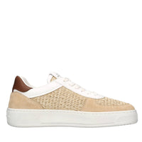 Sneakers in pelle e rafia 