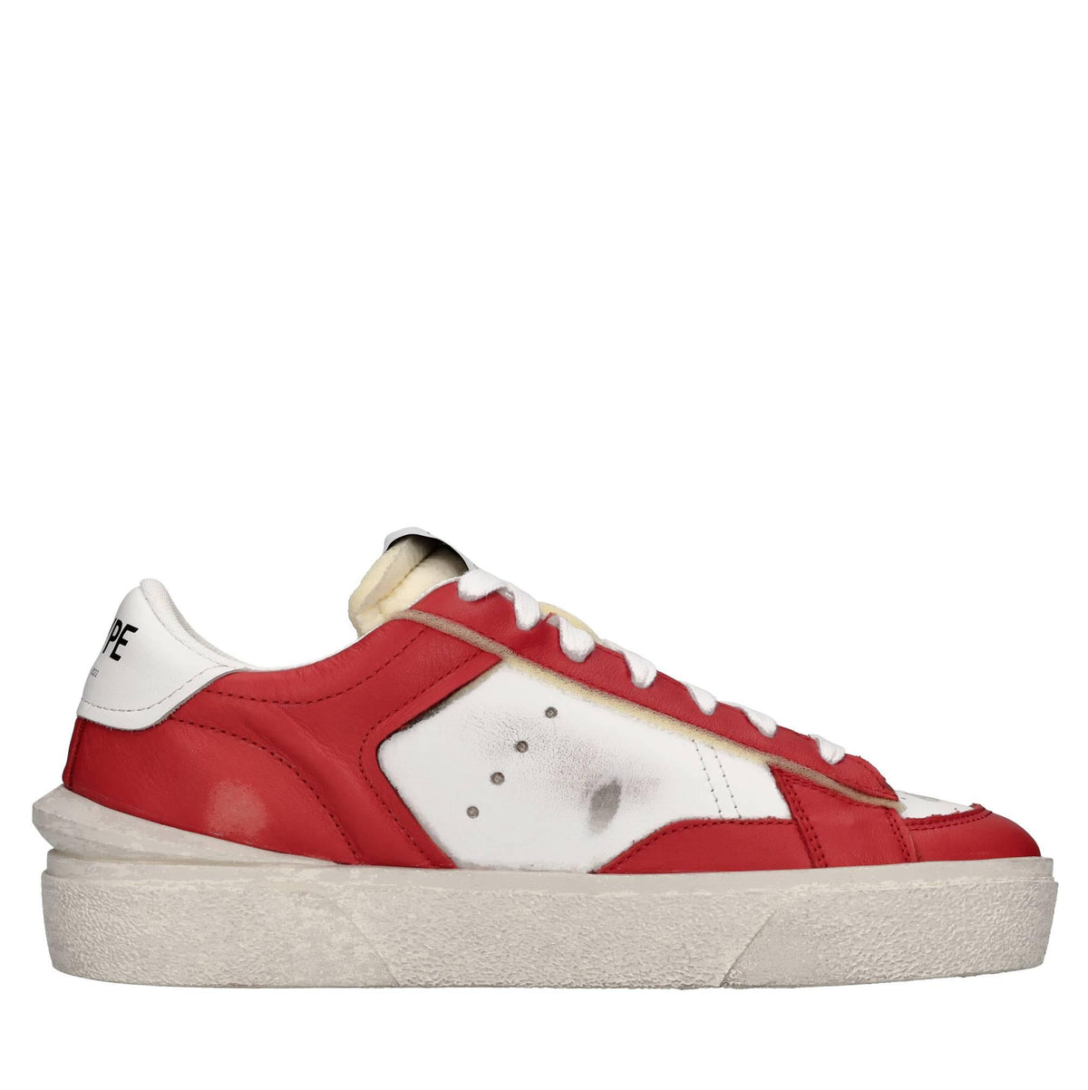 Sneakers in pelle e tessuto 