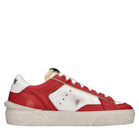 Sneakers in pelle e tessuto 
