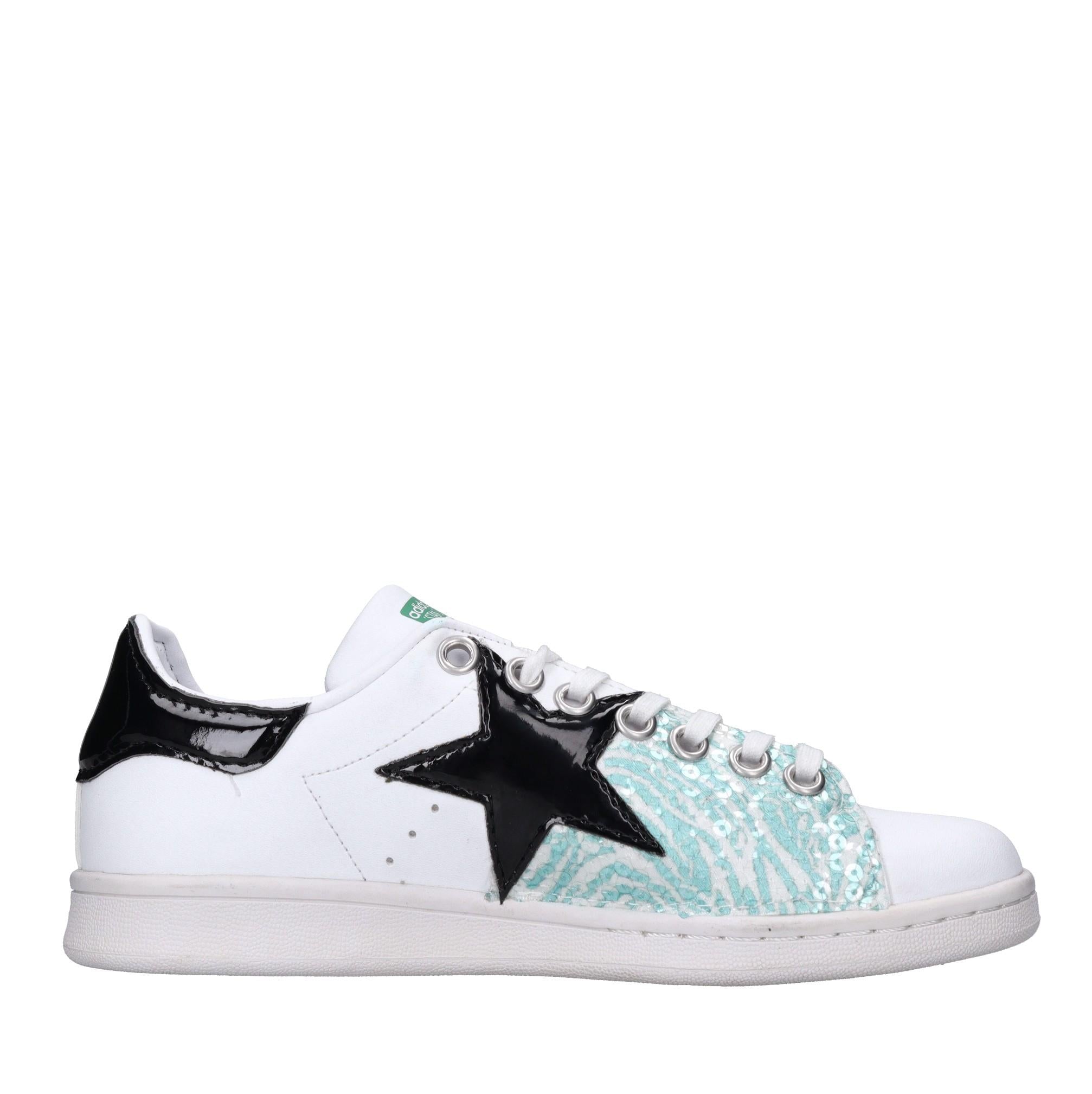 Sneakers in ecopelle, tessuto e paillettes 