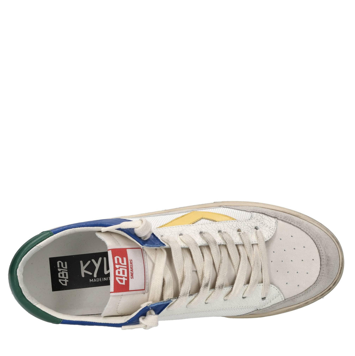 Sneakers in pelle e tessuto 