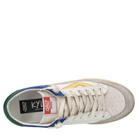 Sneakers in pelle e tessuto 