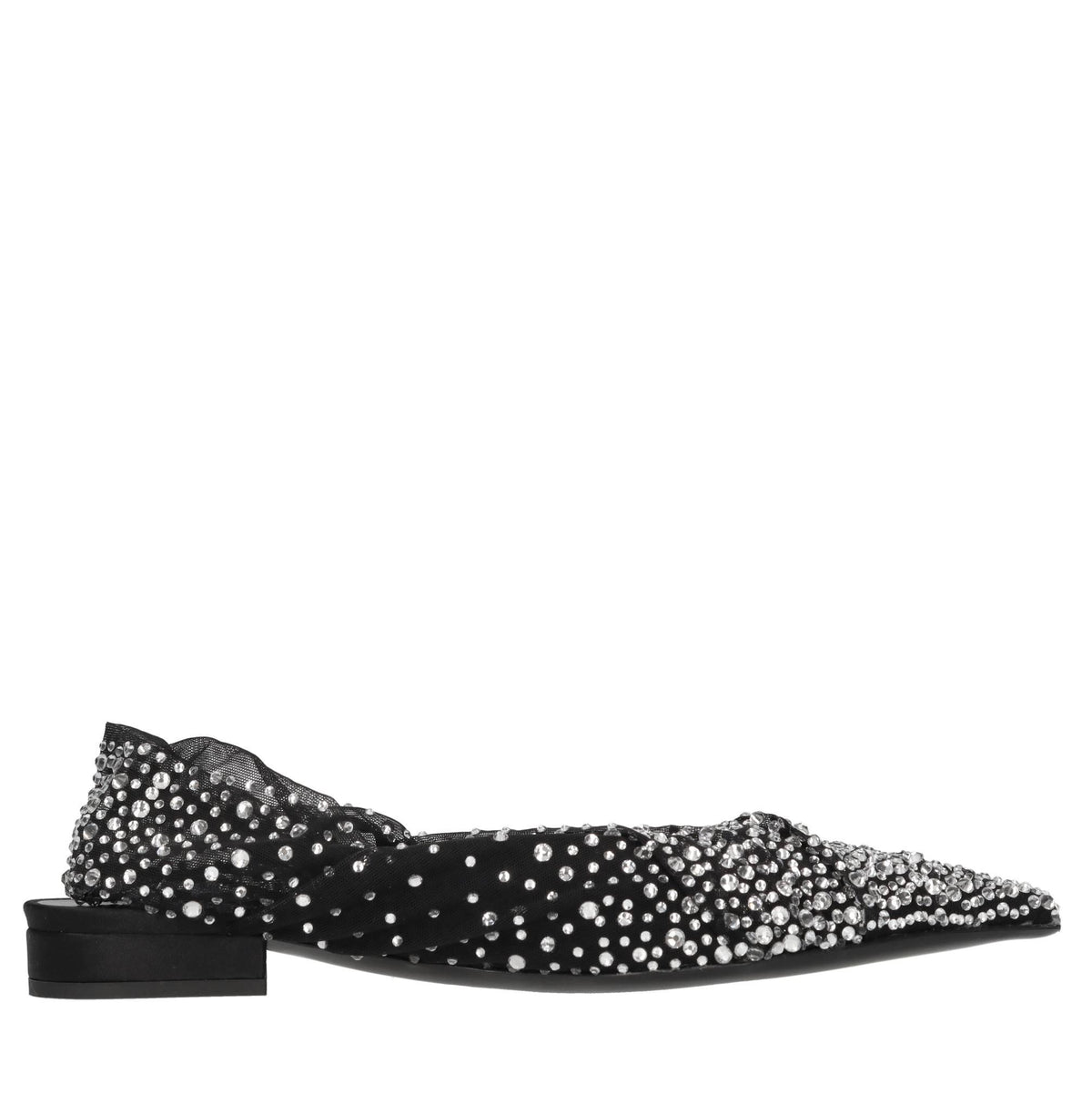 Ballerine slingback in tulle e strass 