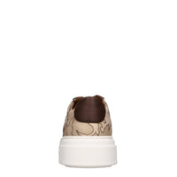 Sneakers in pelle e tessuto 