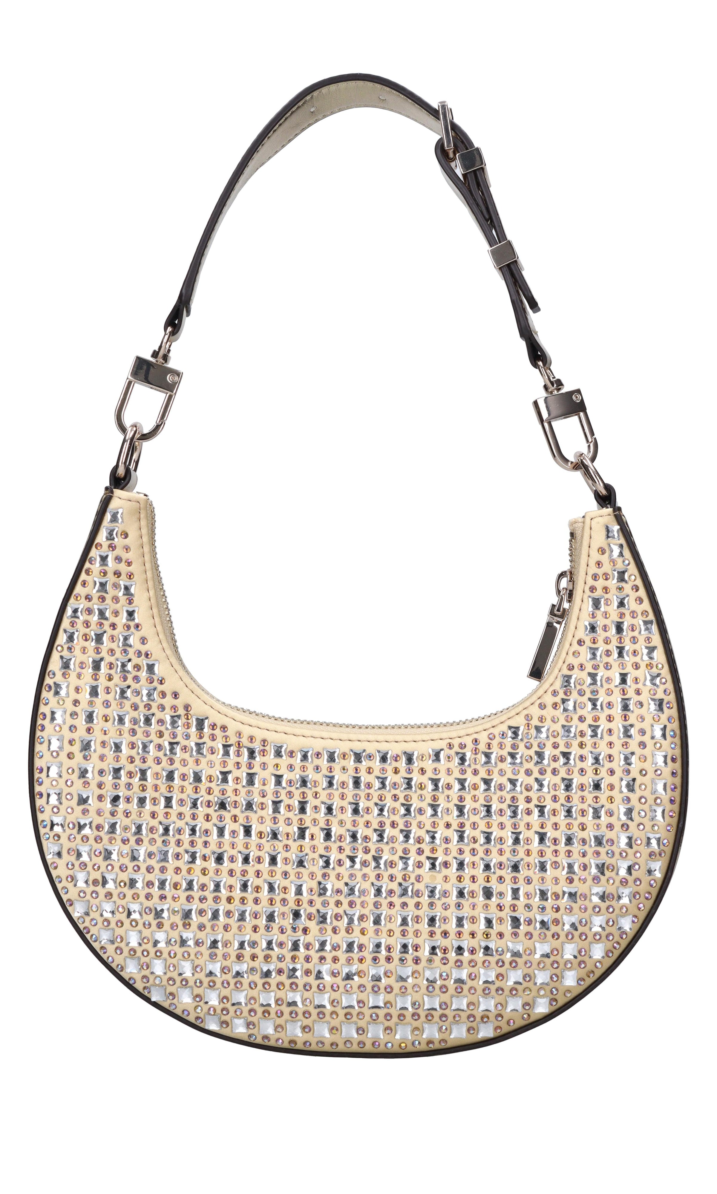 Borsa in ecopelle tessuto e strass 