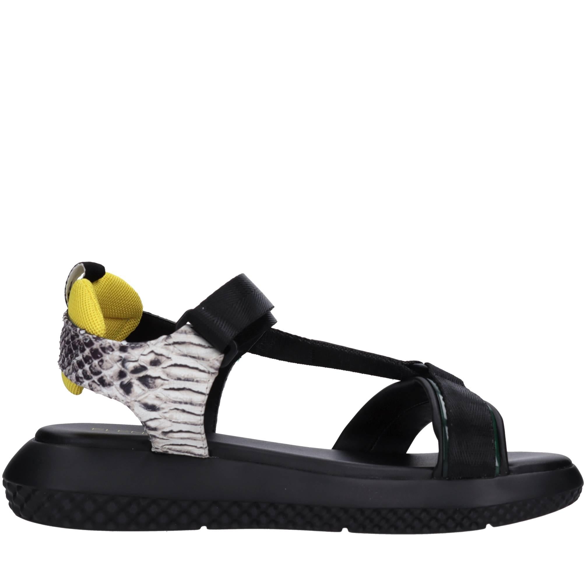 Sandali Swing in pelle, ecopelle e tessuto 