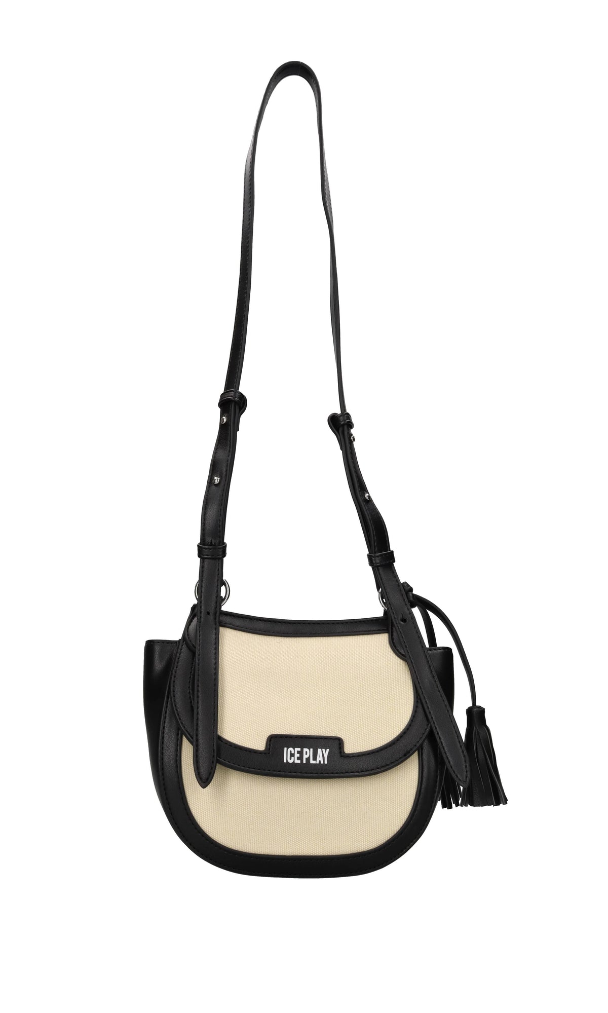 Borsa in ecopelle e tessuto 