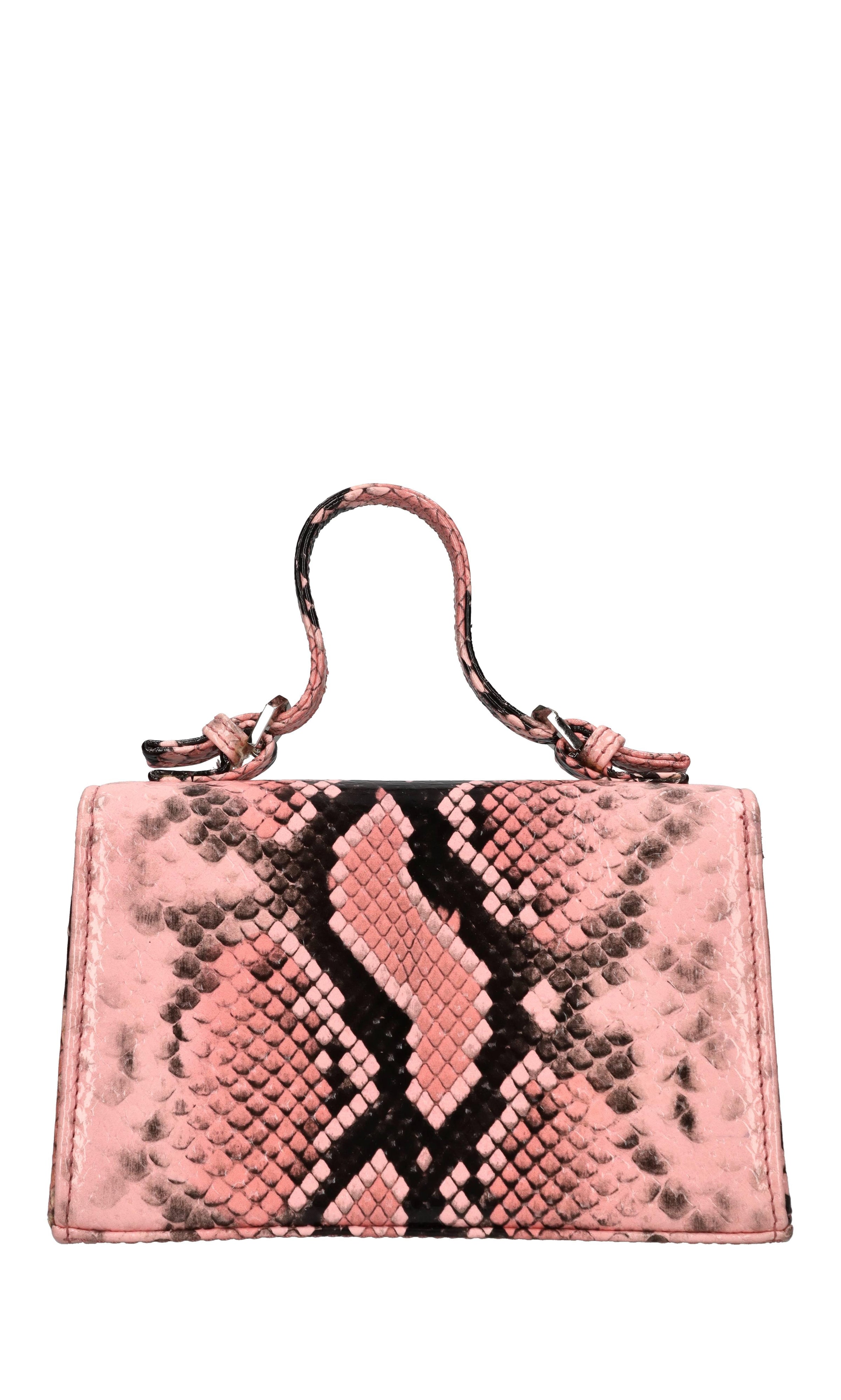 Borsa in pelle stampa pitone 
