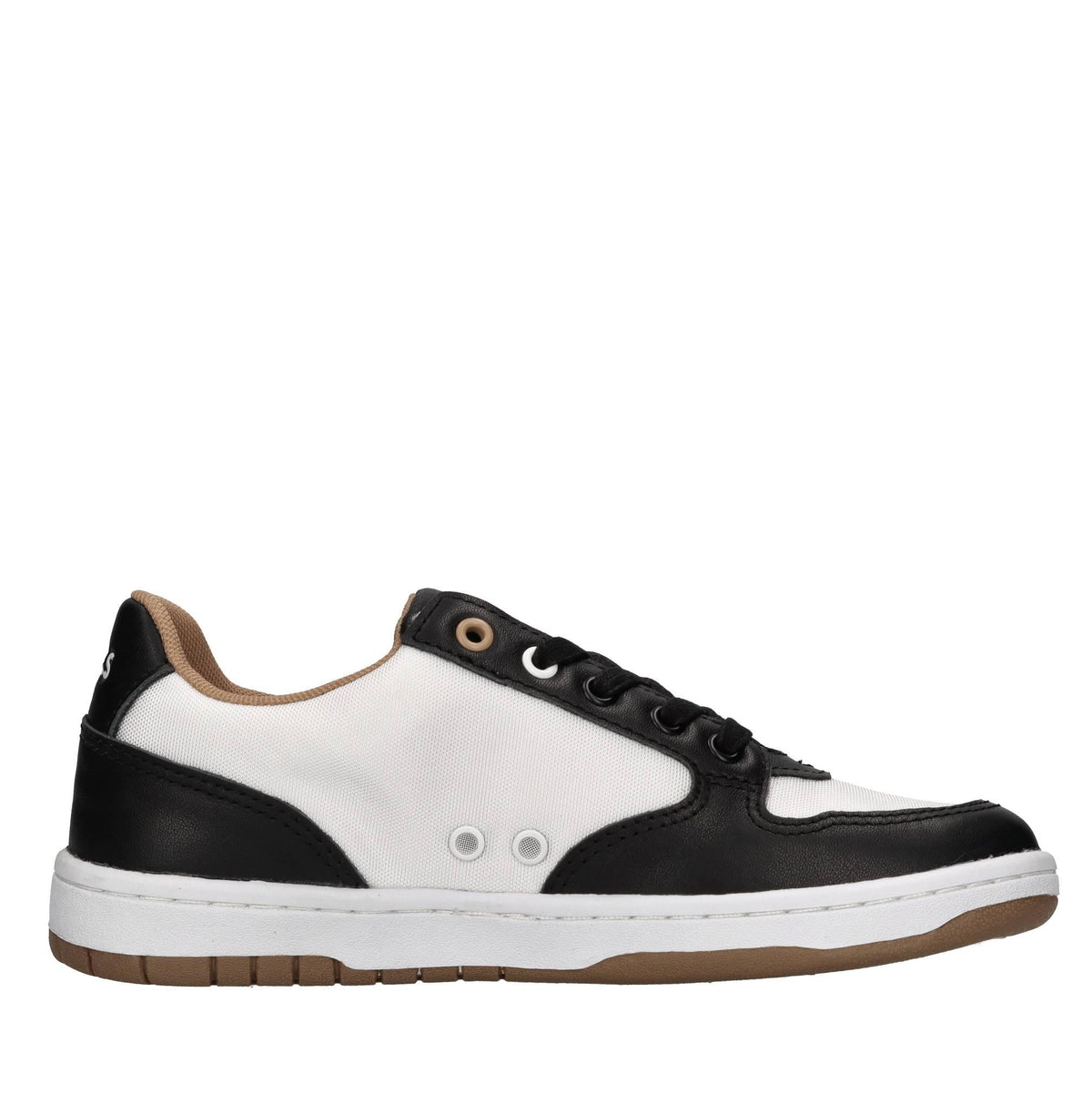 Sneakers in pelle e tessuto 