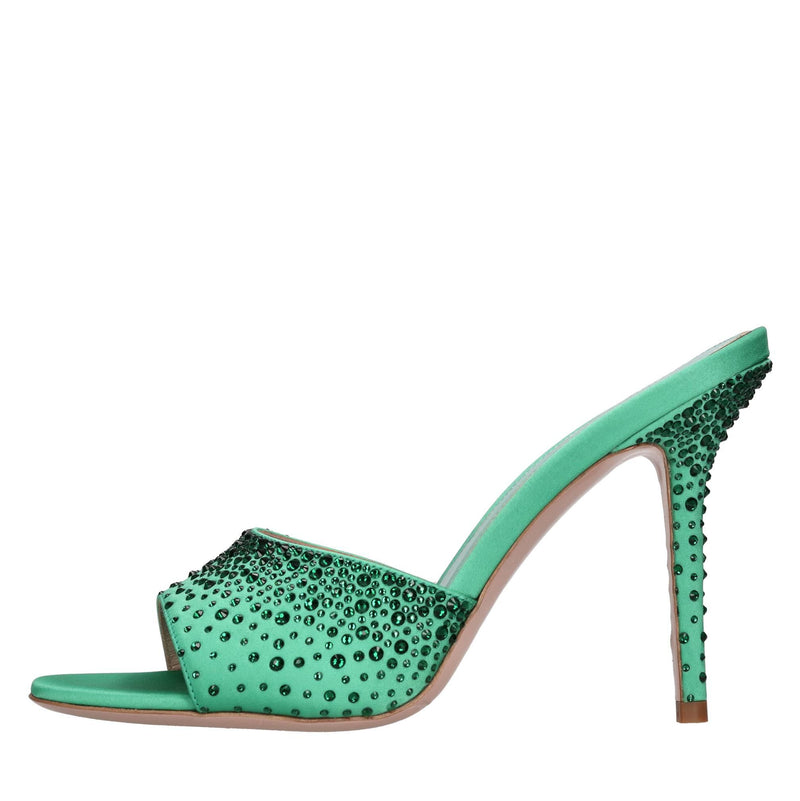 Mules Gigi 100 in raso e strass 