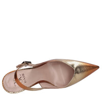 Décolleté slingback in pelle 