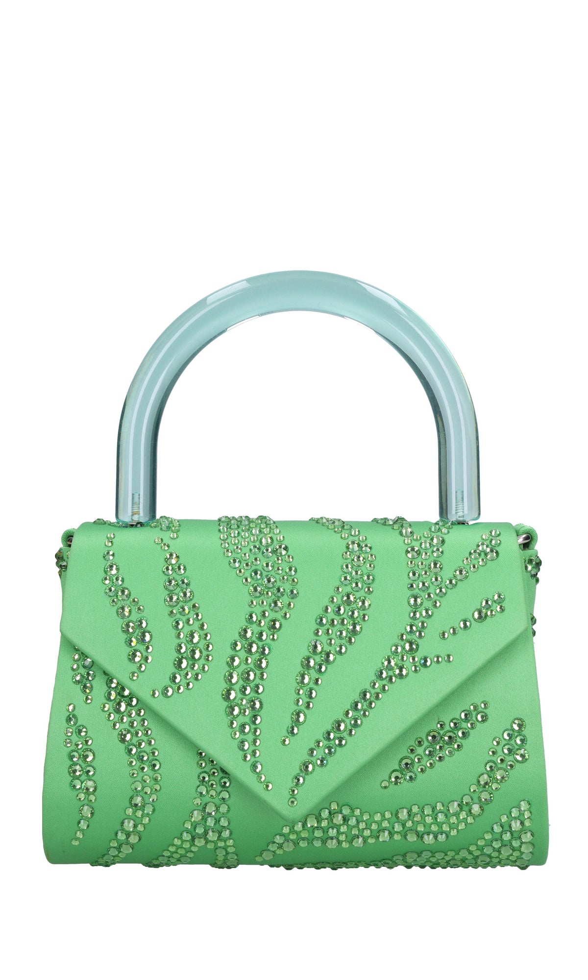 Borsa mini Cookie in raso e strass 