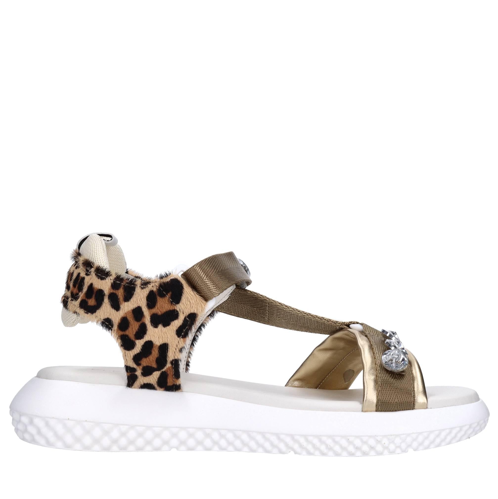 Sandali Suede in pelle, ecopelle e tessuto 