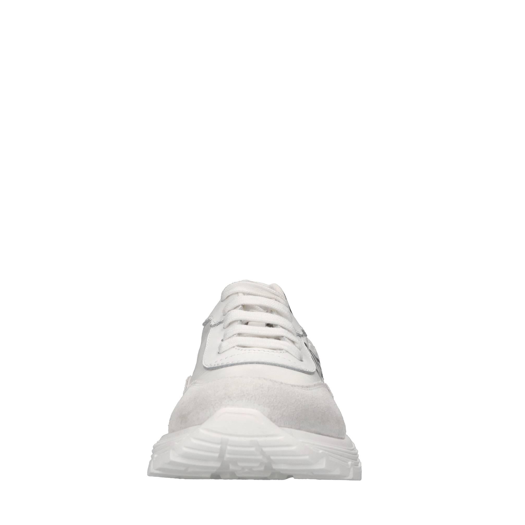 Sneakers in pelle e tessuto 